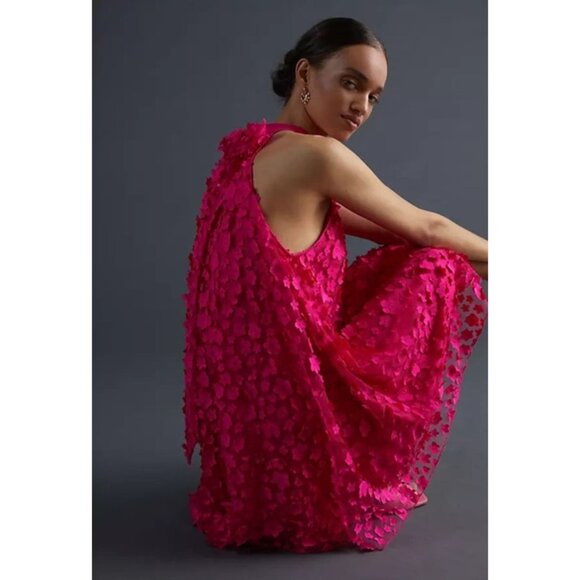 Eva Franco Dresses & Skirts - Anthropologie Eva Franco Halter Swing Mini Dress in Pink Orchid Petal